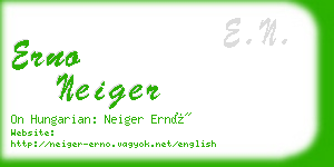 erno neiger business card
